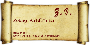 Zobay Valéria névjegykártya